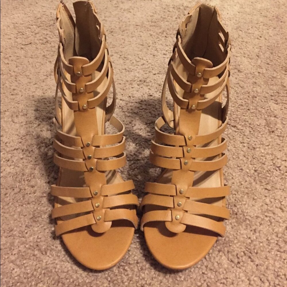 NUDE CAGE HEELS